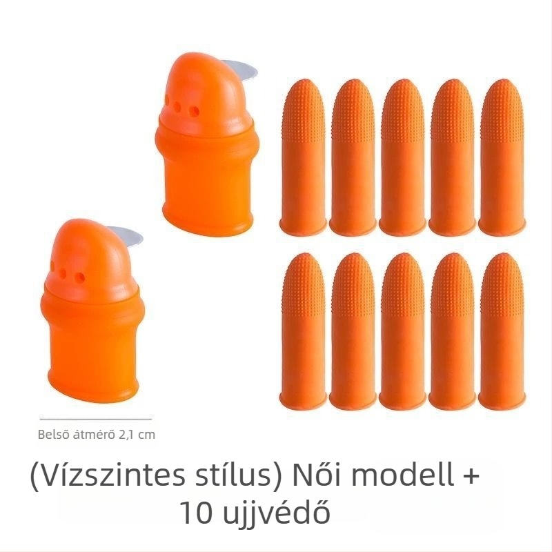 Többcélú konyhai betakarító eszköz paprika, zöldségek és babok számára, hüvelykujj-késsel