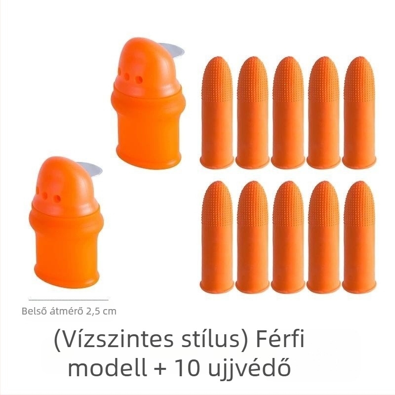 Többcélú konyhai betakarító eszköz paprika, zöldségek és babok számára, hüvelykujj-késsel