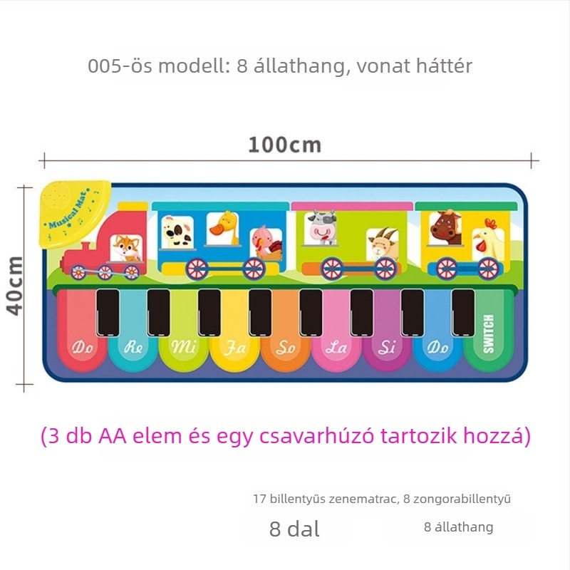 Gyerekeknek szóló oktató zenés táncmatrac pedálos pianóval, többfunkciós zenei játék