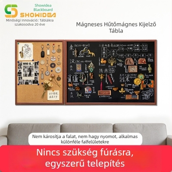 Mágneses, furatok nélküli Velcro falra szerelhető fekete tábla, hűtőmágneses bemutatófelület, otthoni használatra, törölhető