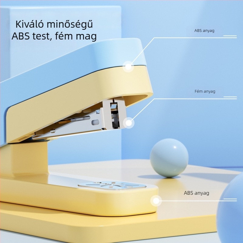 Kaba Bear 360° forgatható tűzőgép diákoknak, nagy irodai használatra, megerősített típus, erőfeszítés-megtakarító Morandi kötőgép