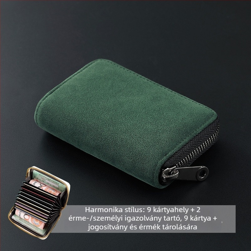 Velúr kártyatartó, elegáns anti-demagnetizációs védelemmel, kompakt és multifunkcionális kártyatartó tok ID-vel