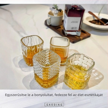 Kínai stílusú kristály likőrös pohár készlet, 100 ml, otthoni használatra