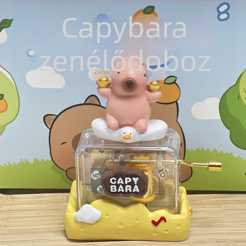 Chao Heng Original Huhuzhu zenei doboz dísz, kézzel hajtott, születésnapi ajándék, kapibara, Boldog születésnapot dal