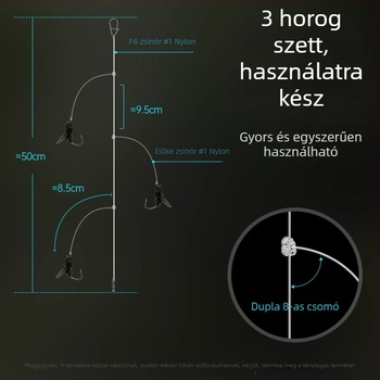 Legyezőhorgászat felszerelés: kötött damil, muha horog és csali