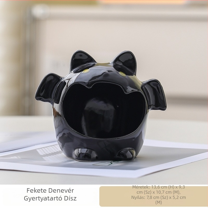 Halloween-szellem gyertyatartó fehér porcelánból, kézzel készült, kis tartó aromaterápiás gyertyákhoz