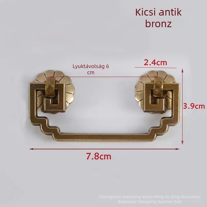 Sárgaréz kínai stílusú antik fiókfogantyú
