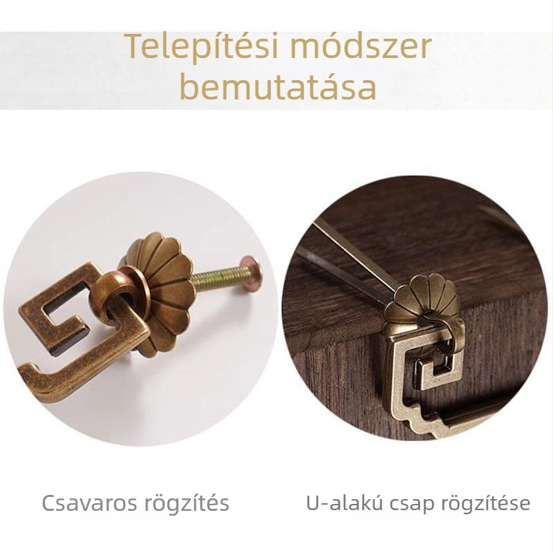 Sárgaréz kínai stílusú antik fiókfogantyú