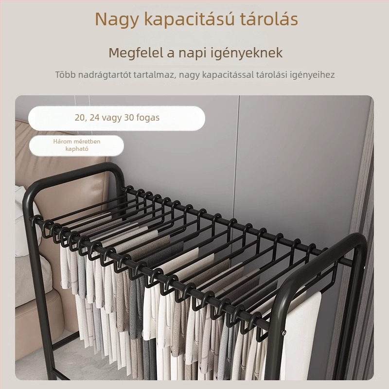Kovácsoltvas nadrágtartó állvány, mozgatható, többfunkciós, álló gardrób