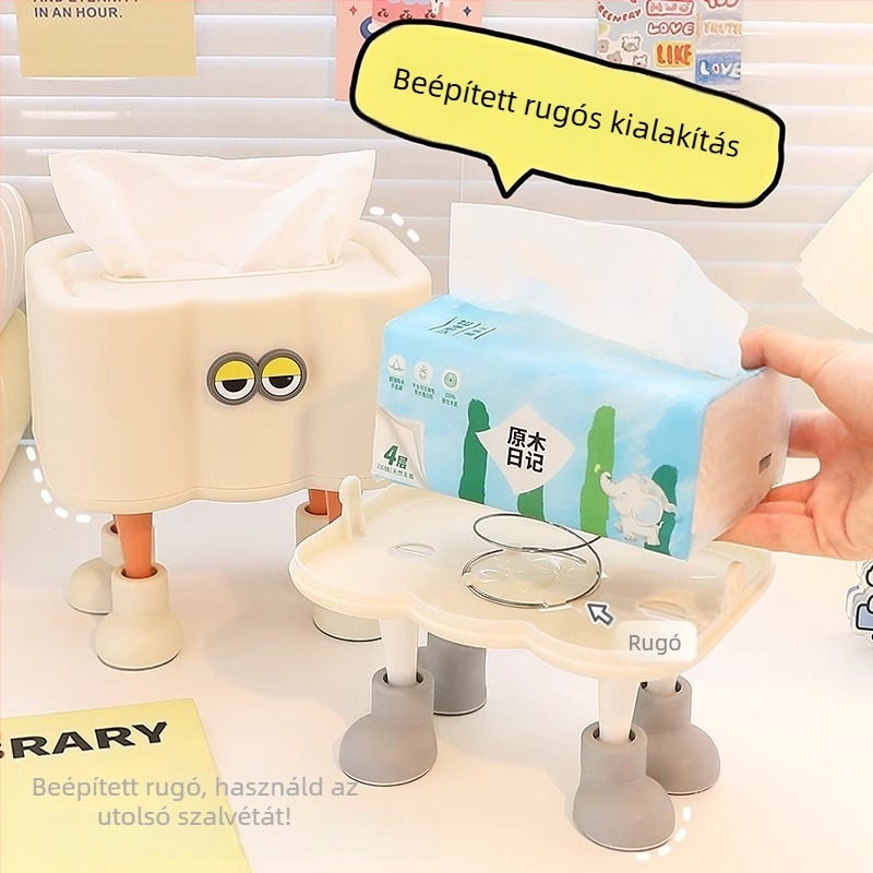 Rugós papírzsebkendő doboz – aranyos asztali tároló nappaliba és hálószobába