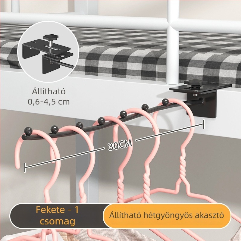 Többfunkciós hullám alakú ruhafogas az ágy mellé tárolóval