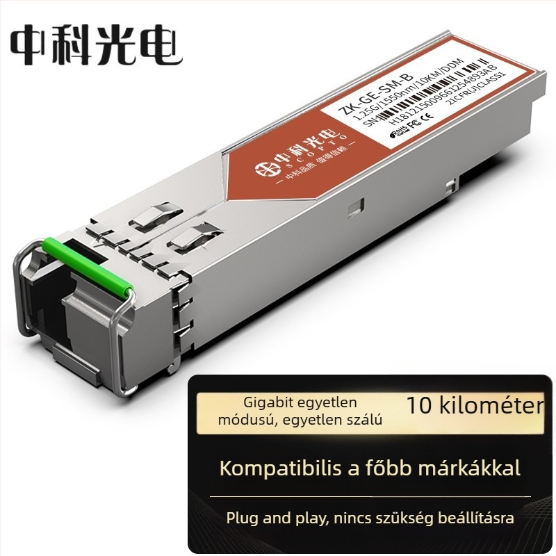 Zhongke Optoelectronics SFP optikai modul, Gigabit/10-Gigabit, SC/LC interfész, Különböző távolságokat támogat