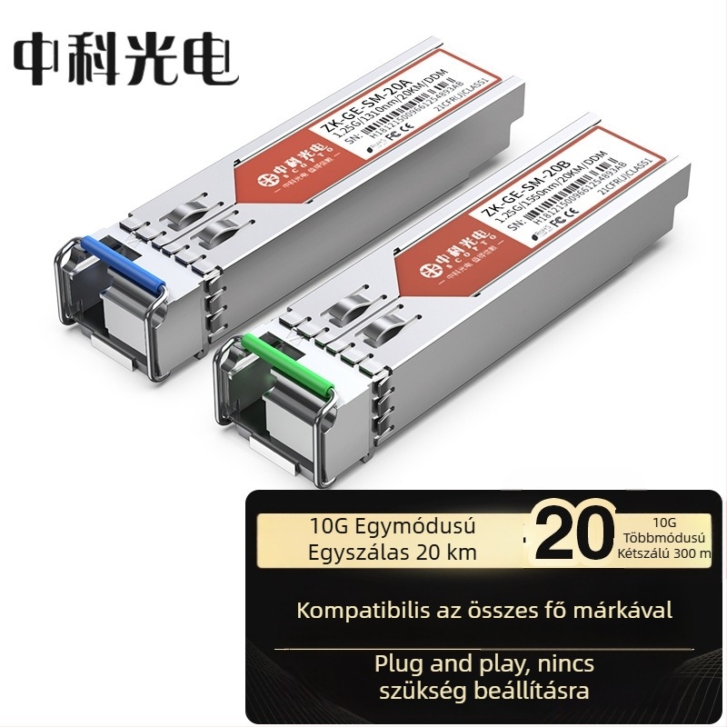 Zhongke Optoelectronics SFP optikai modul, Gigabit/10-Gigabit, SC/LC interfész, Különböző távolságokat támogat