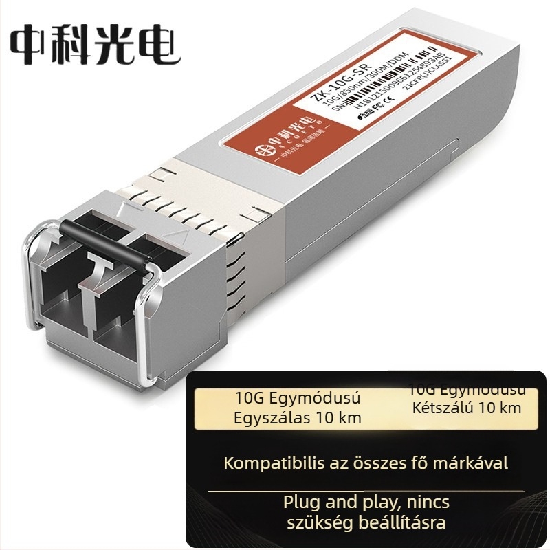 Zhongke Optoelectronics SFP optikai modul, Gigabit/10-Gigabit, SC/LC interfész, Különböző távolságokat támogat