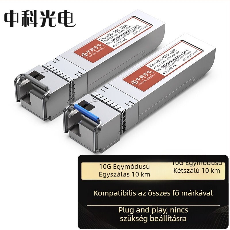 Zhongke Optoelectronics SFP optikai modul, Gigabit/10-Gigabit, SC/LC interfész, Különböző távolságokat támogat