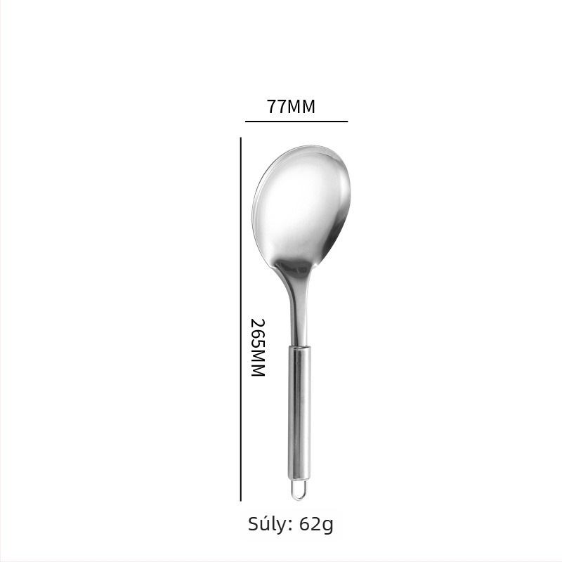 12-darabos rozsdamentes acél konyhai eszköz készlet körcsöves fogantyúval: spatula, lyukas kanál, szűrőkanál, serpenyő spatula, rizskanál, leveskanál, húsvilla