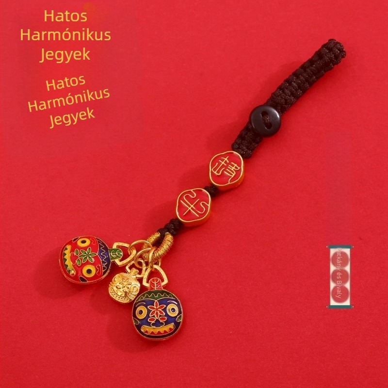 12 állatövi jel amulett kulcstartó, 2024-es zodiákus év, kínai stílusú medál autóhoz és táskákhoz