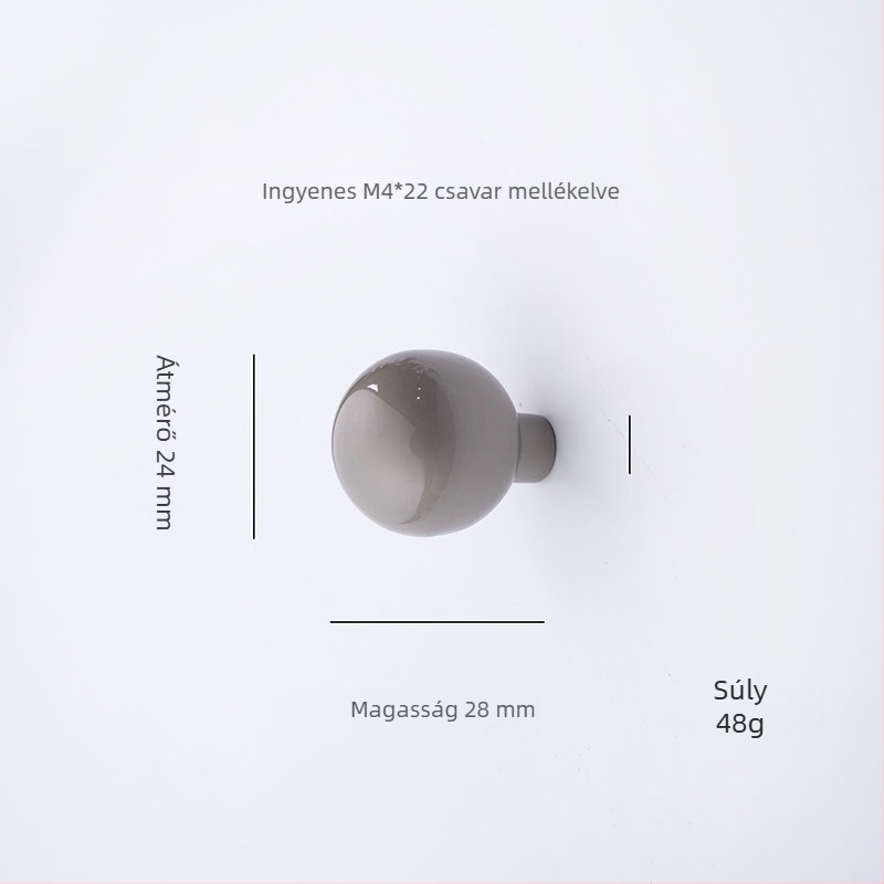 Modern, minimalist egynyílású szekrényajtó fogantyú, kör alakú, szekrényekhez és ruhásszekrényekhez, cinkötvözetből