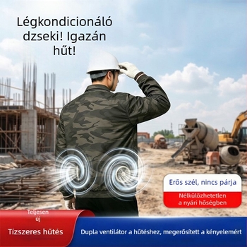 Ventilátoros hűtésű munkaruha — könnyű nyári férfi munkaruházat építkezésre, kopás- és szennyeződésálló