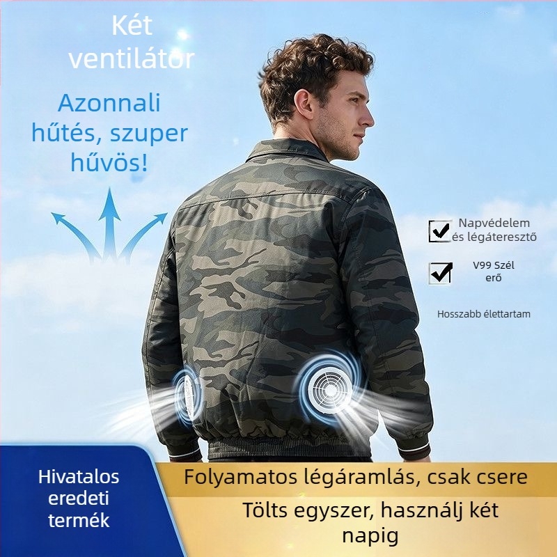 Ventilátoros hűtésű munkaruha — könnyű nyári férfi munkaruházat építkezésre, kopás- és szennyeződésálló