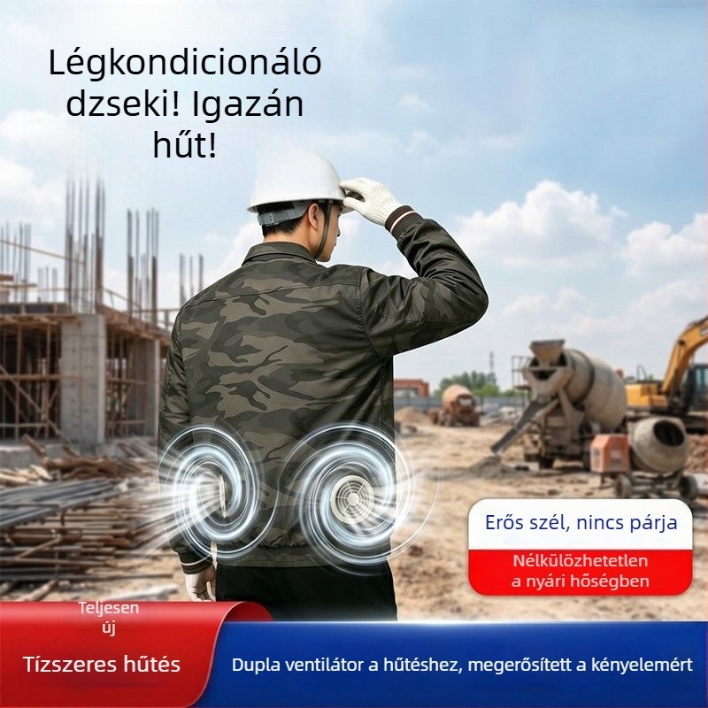 Ventilátoros hűtésű munkaruha — könnyű nyári férfi munkaruházat építkezésre, kopás- és szennyeződésálló