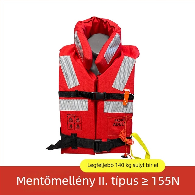 Gyerek mentőmellény tengeri használatra, CCS tanúsított, nagy felhajtóerő, léghólyag, fluoreszkáló