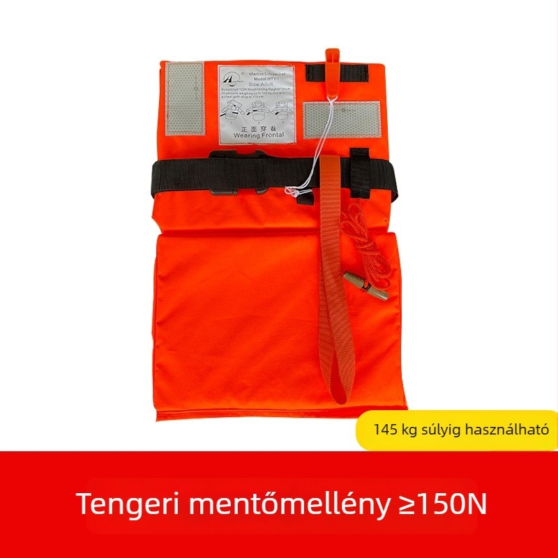 Gyerek mentőmellény tengeri használatra, CCS tanúsított, nagy felhajtóerő, léghólyag, fluoreszkáló