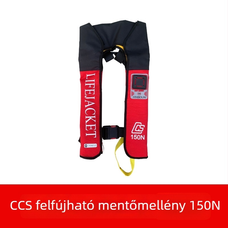 Gyerek mentőmellény tengeri használatra, CCS tanúsított, nagy felhajtóerő, léghólyag, fluoreszkáló