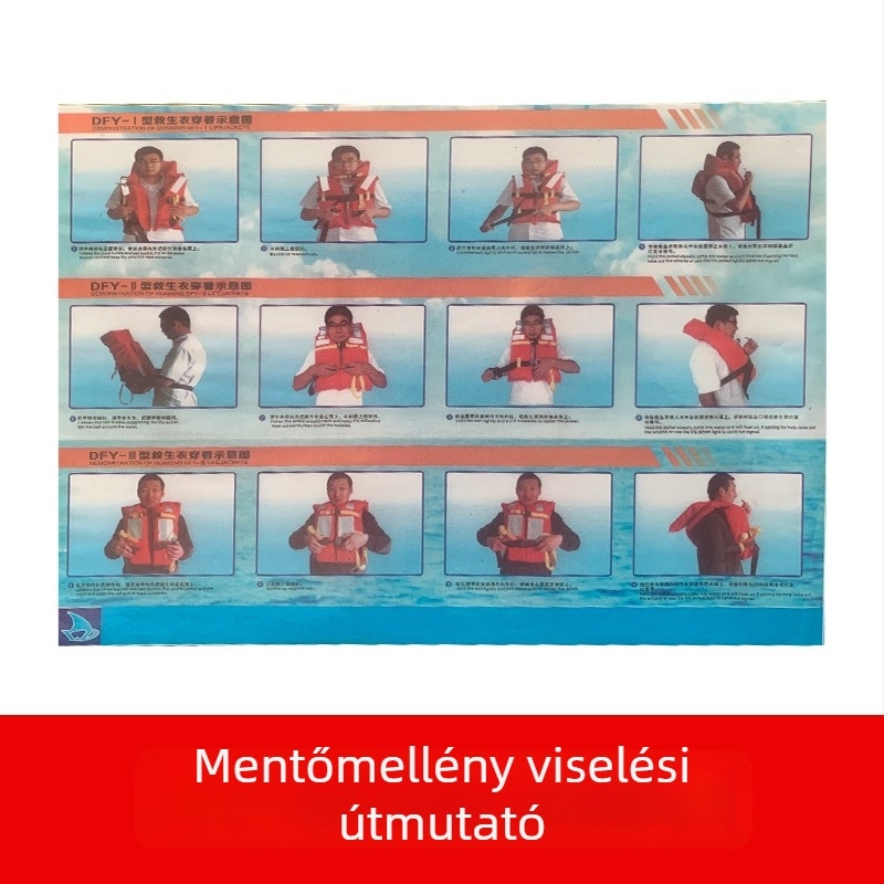 Gyerek mentőmellény tengeri használatra, CCS tanúsított, nagy felhajtóerő, léghólyag, fluoreszkáló