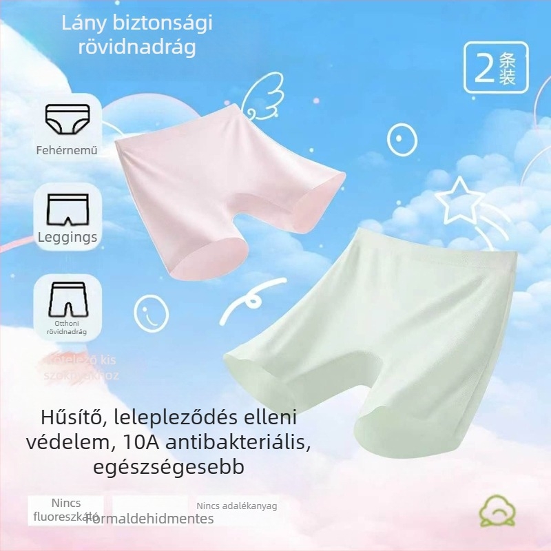 Lányok számára tervezett biztonsági rövidnadrág hűs Ice Silk alsóval, antibakteriális kényelem, három az egyben dizájn