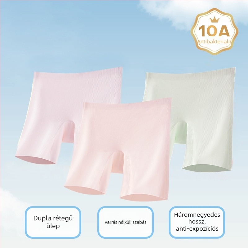 Lányok számára tervezett biztonsági rövidnadrág hűs Ice Silk alsóval, antibakteriális kényelem, három az egyben dizájn