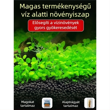 Ökológiai akváriumi növényaljzat algás iszappal és tápanyagban gazdag talajjal, alapvető homokkal és alaptrágyával