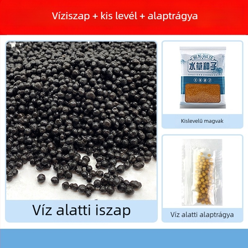 Ökológiai akváriumi növényaljzat algás iszappal és tápanyagban gazdag talajjal, alapvető homokkal és alaptrágyával