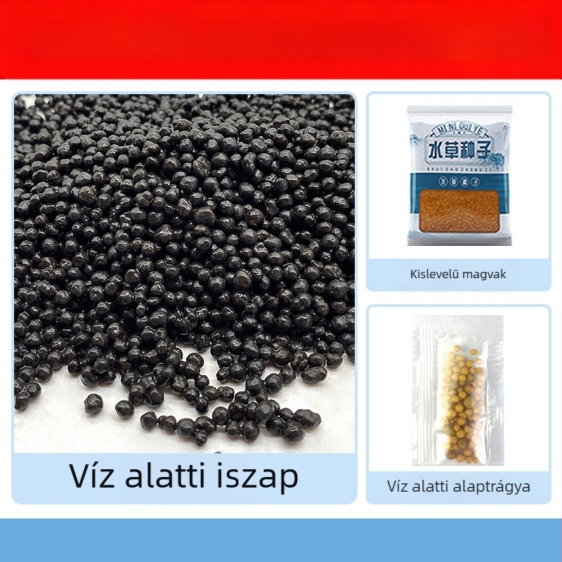 Ökológiai akváriumi növényaljzat algás iszappal és tápanyagban gazdag talajjal, alapvető homokkal és alaptrágyával