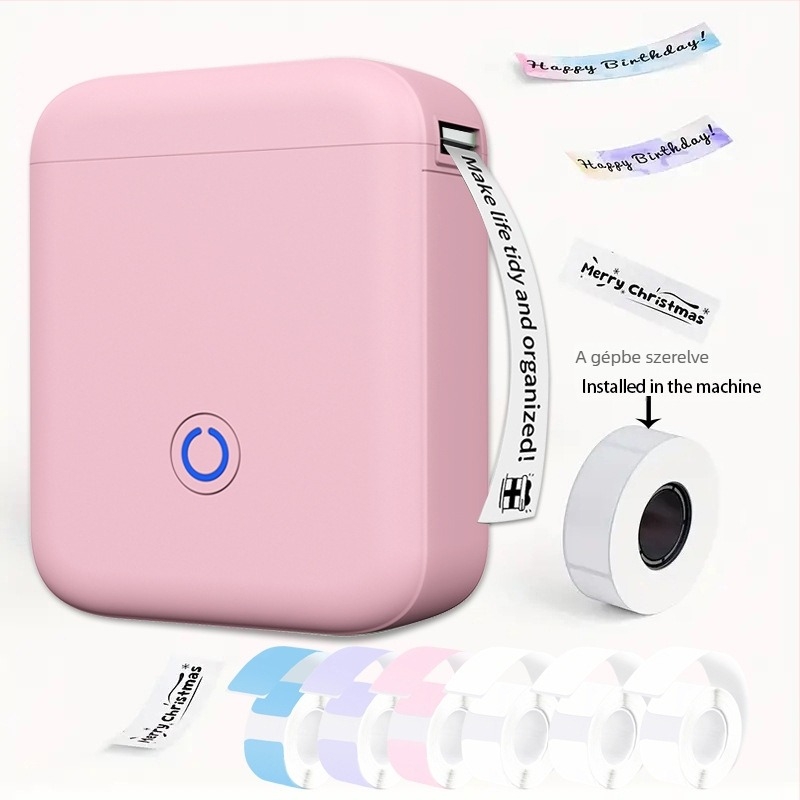 Vezeték nélküli Bluetooth hőnyomtató címkékhez, kompakt kézi kivitel, 48 mm-es címkékhez, otthoni és irodai használatra