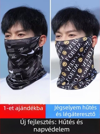 Napsugár elleni arcmaszk teljes arc- és fülmellen védelem, nyári vékony Ice Silk fejkendő, nyakvédő