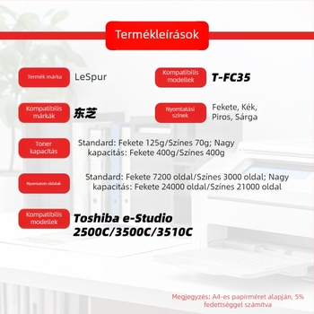Toshiba T-FC35 tonerkazetta 2500C/3500C/3510C – Eredeti minőség