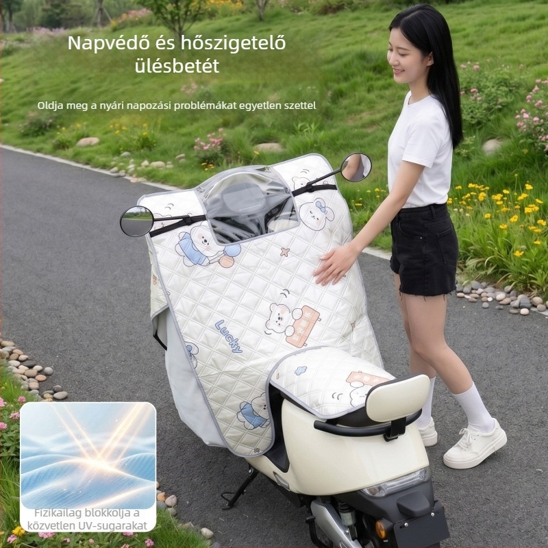 Nyári UV-védett szélvédő takaró elektromos robogókhoz, vékony mintás dizájn, napsugárvédő köpeny elektromos kerékpárokhoz, 2026-os modell