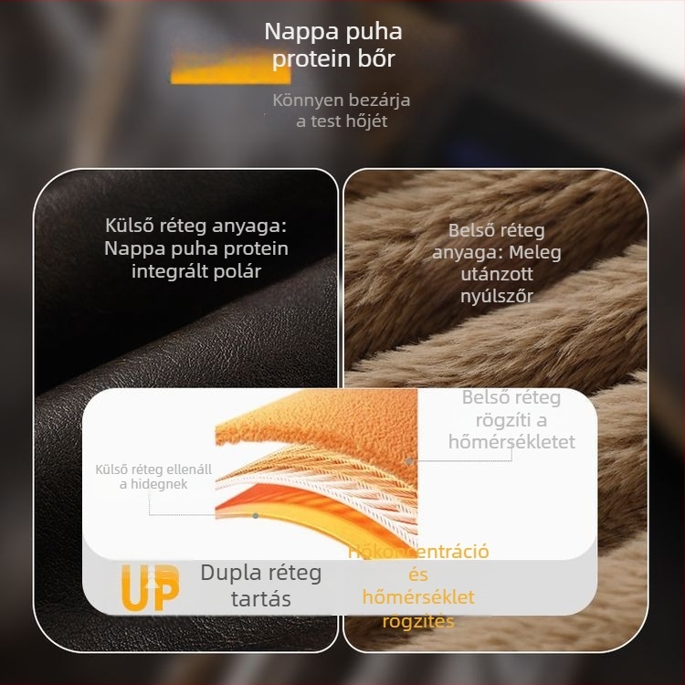 Fiúknak készült PU bőrdzseki fleece béléssel, rever nyakú, cipzárral, vastag téli kabát őszre-télre