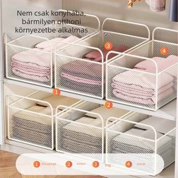 Konyhai kihúzható tárolóállvány fűszerek és edények tárolására, lecsöpögtető polccal, többfunkciós tároló