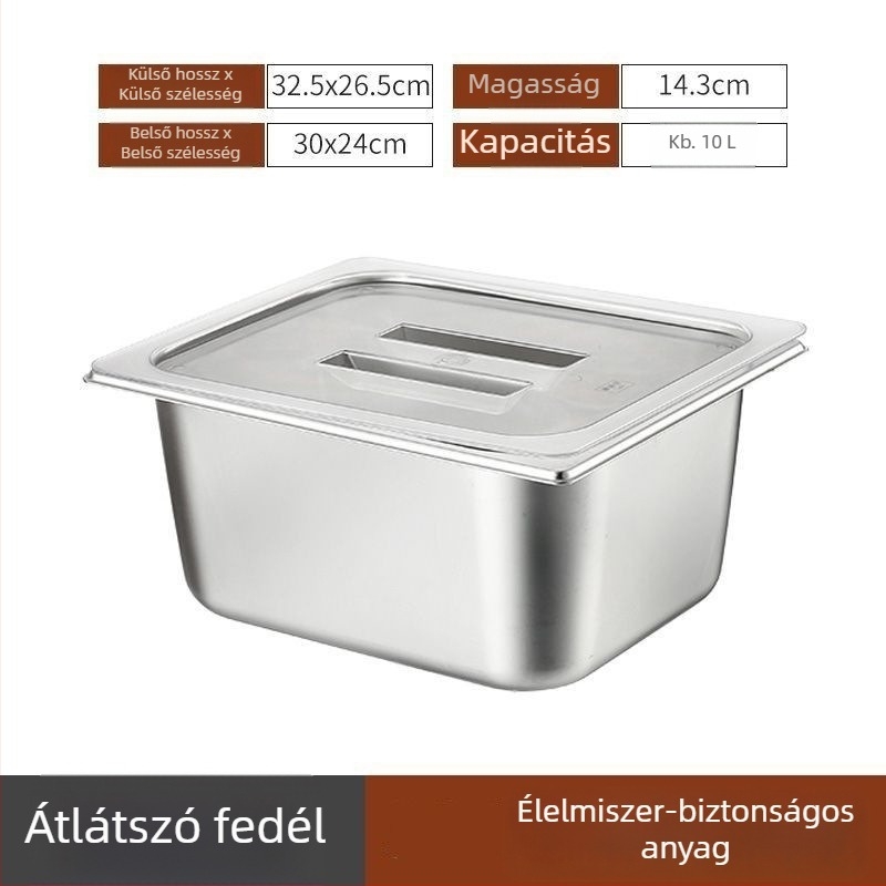 Rozsdamentes acél szögletes rizstároló, 10 L feletti kapacitás, minimalist design, háztartási használatra