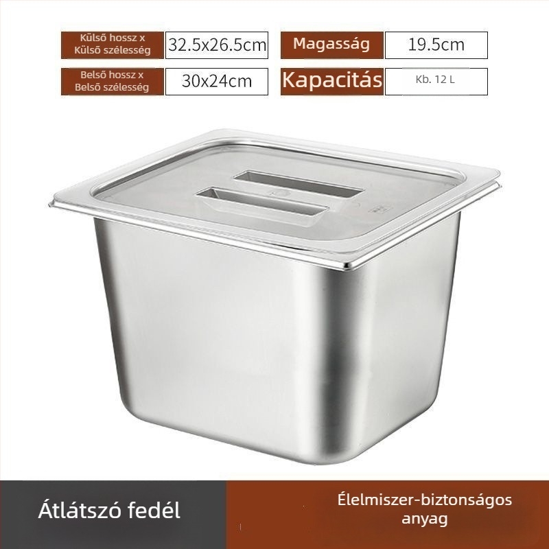 Rozsdamentes acél szögletes rizstároló, 10 L feletti kapacitás, minimalist design, háztartási használatra