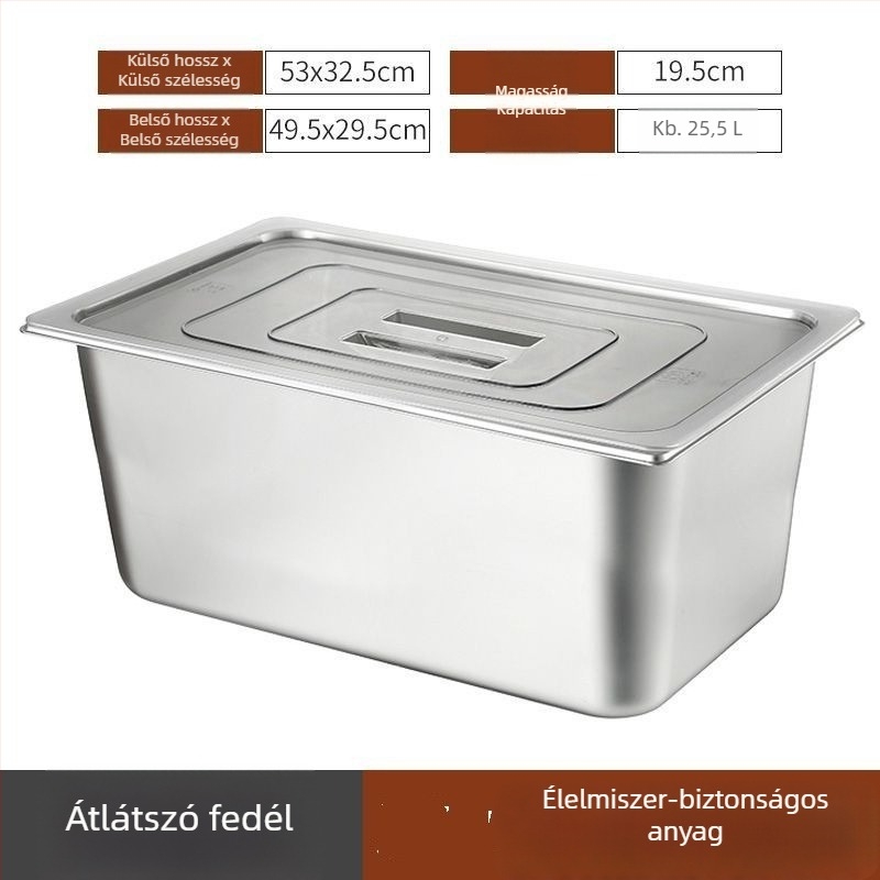 Rozsdamentes acél szögletes rizstároló, 10 L feletti kapacitás, minimalist design, háztartási használatra