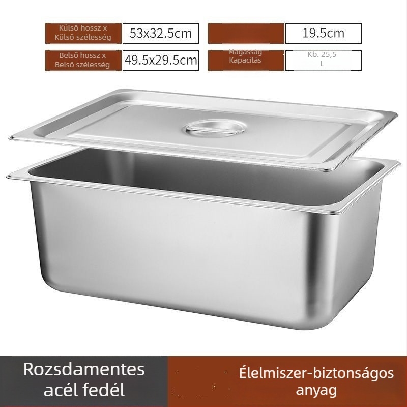 Rozsdamentes acél szögletes rizstároló, 10 L feletti kapacitás, minimalist design, háztartási használatra