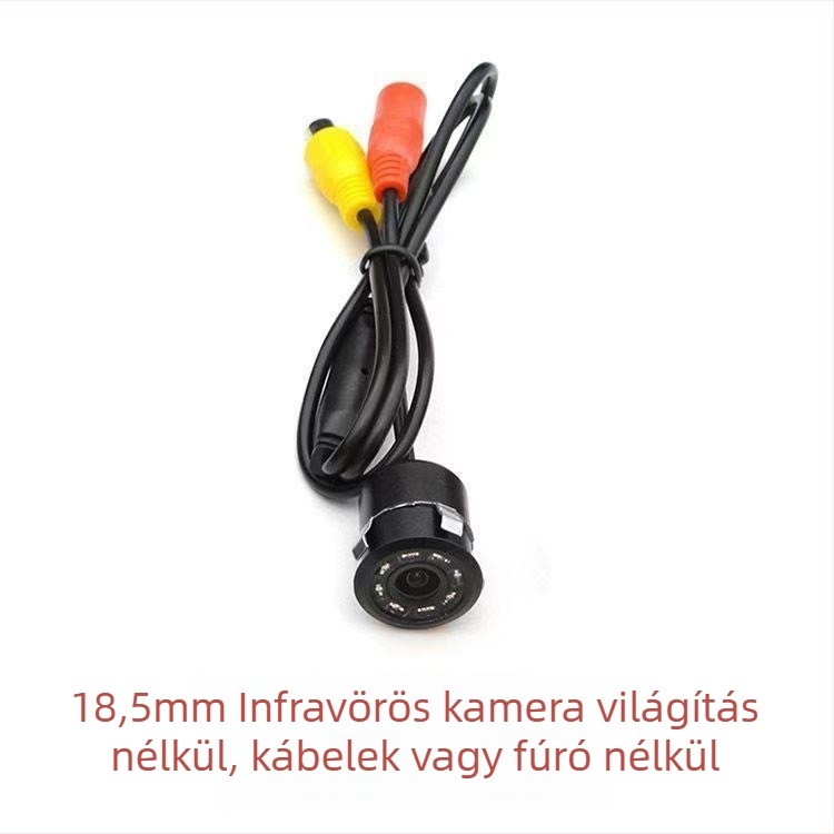 Univerzális AHD autó hátsó kamera, körkörös Ø18,5 mm, HD, éjjellátás, CCD, tolatókamera, navigáció