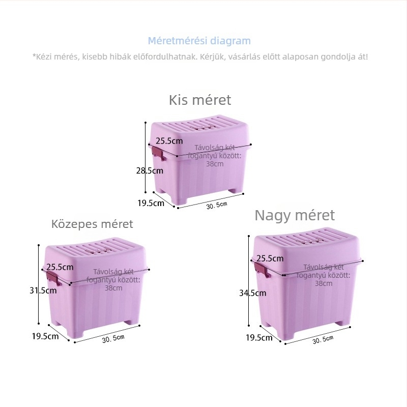 Nagy téglalap alakú műanyag tároló szék fogantyúval