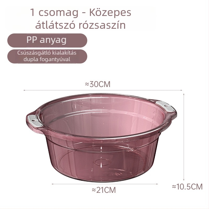 Otthoni használatra tervezett nagy kör műanyag lavór – arcmosáshoz, ruhához és lábfürdőhöz