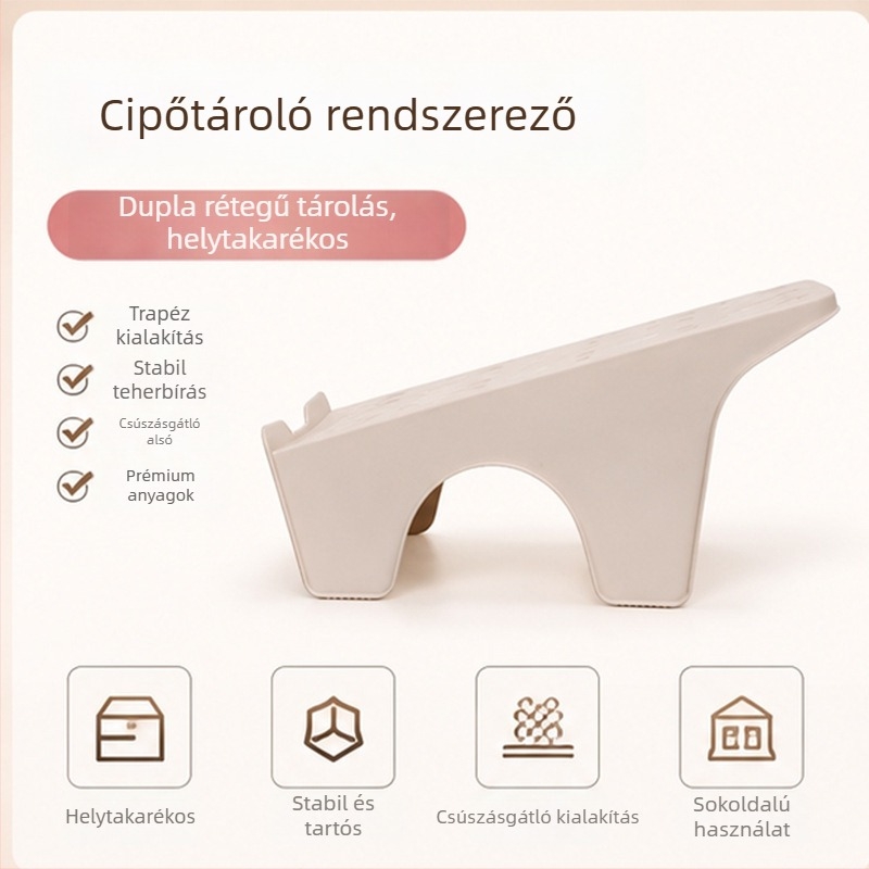 Integrált kétszintes cipősszekrény otthonra, helytakarékos, rétegzett tároló
