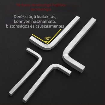 Négyszögletes kulcs és L‑alakú négyszögletes csavarhúzó készlet, négy oldalú kulcs