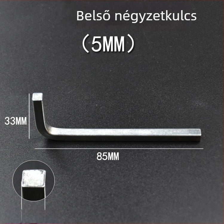 Négyszögletes kulcs és L‑alakú négyszögletes csavarhúzó készlet, négy oldalú kulcs